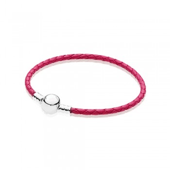 FAHMI 100% 925 Sterling Silver Charming Round Buckle Head Basic Leather Hand Strap Classic Casual Women Suitable Gift Original