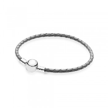 FAHMI 100% 925 Sterling Silver Charming Round Buckle Head Basic Leather Hand Strap Classic Casual Women Suitable Gift Original