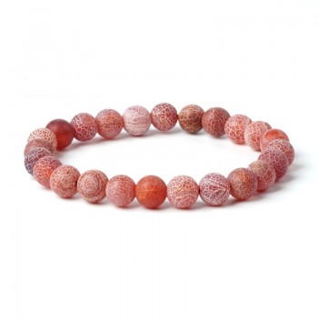 TopGoods 2018 Natural Stone Red Weathered Agate Bead Bracelet Vintage Charms Bracelets Gift for Women Men Gemstone Bracelets