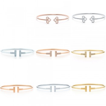 Original TIFF Sterling Silver 925 High Quality Charm Bracelet  Engraved Inscription FOR Woman Original Model Production