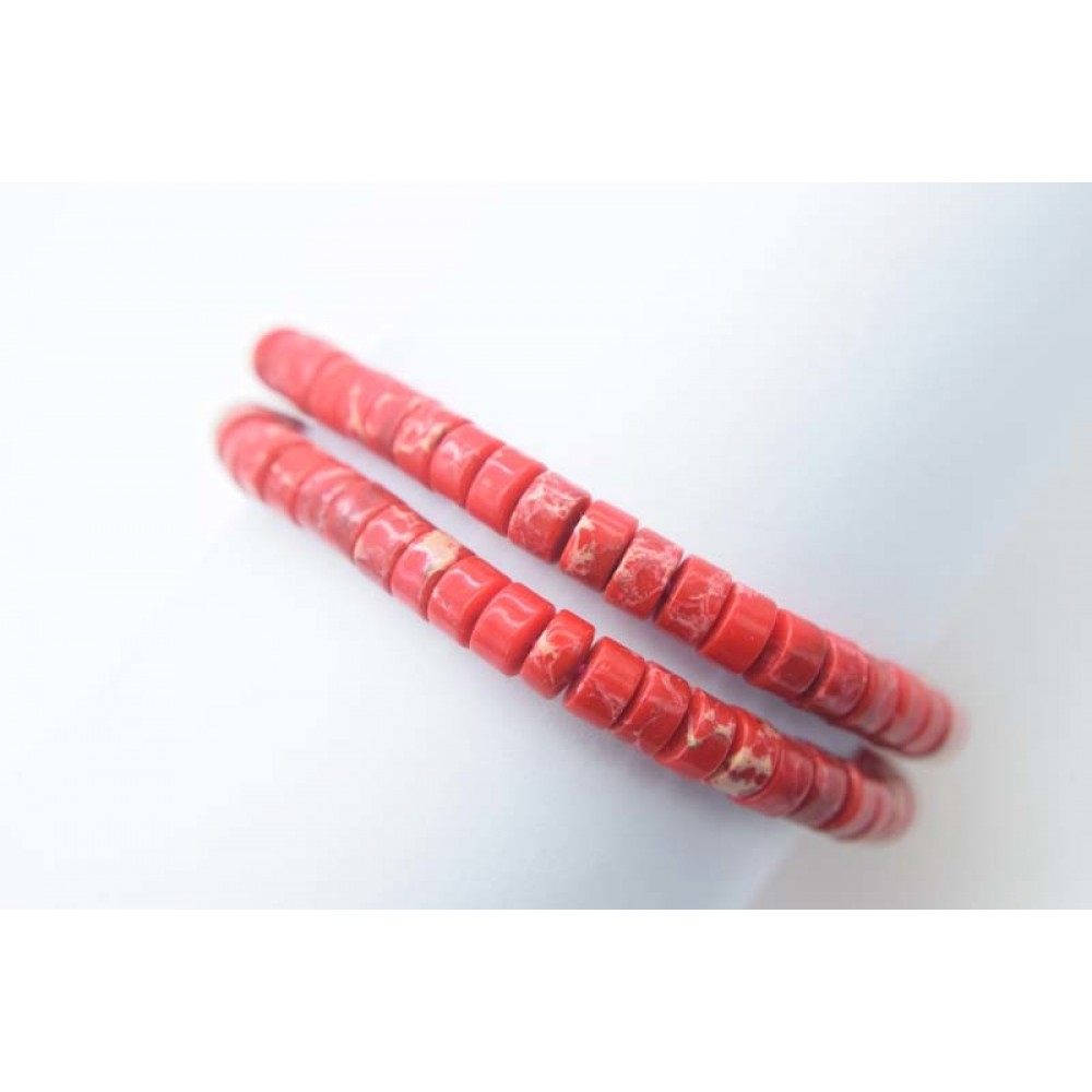 red jasper  roundel  6*4mm   bracelet 7.5inch FPPJ wholesale beads nature gemstone