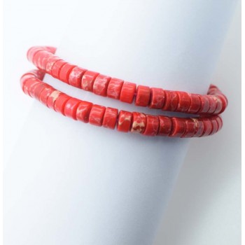 red jasper  roundel  6*4mm   bracelet 7.5inch FPPJ wholesale beads nature gemstone