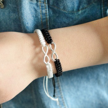 QIHE JEWELRY 2pcs Infinity Handmade Bracelet Set Friendship Bracelet Set Infinity Love Couples Bracelet Set Infinity Jewelry