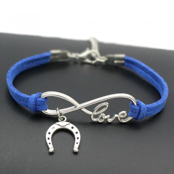 2018 Women Stylish Infinity Love Horseshoe Charms Bracelets Horse Hoof Leather Bracelet Friendship Gift