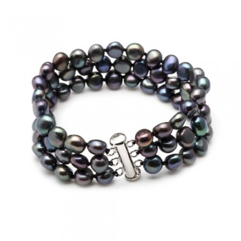 White real freshwater black pearl bracelet women,multilayer natural pearl bracelet jewelry daughter girl best gift birthday