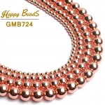 AAA Natural Stone Beads Rose Gold Hematite Beads For Jewelry Making 15inch 4/6/8/10mm Round bedas Diy Bracelet