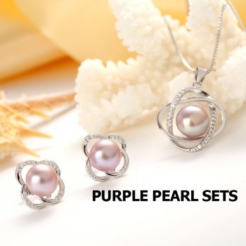 Top Quality Trendy Cross 925 Sterling Silver Jewelry Sets Pendant Necklace amp; Earring Big Pearl Pendant Earrings For Women Gift