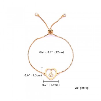 RINHOO Gold Color Stainless Steel Bracelets For Women Bangle Chain Jewelry Wedding Bride Heart Rose Family Mother Bracelet Gift