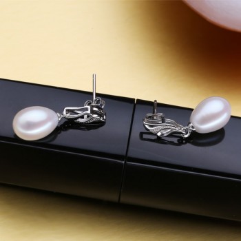 MINTHA 925 Sterling Silver black Pearl jewelry sets for women,vintage pearl necklace long earrings,wedding jewelry chain
