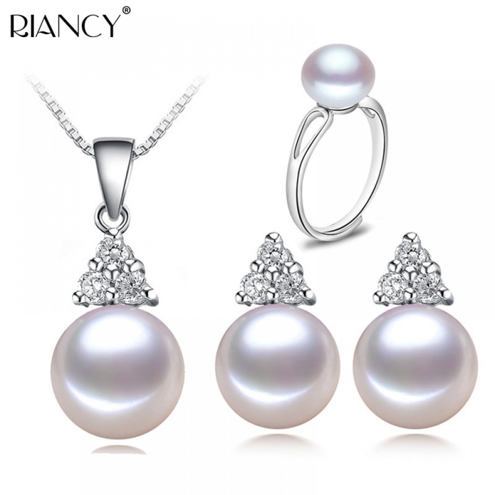 Freshwater Pearl Jewelry Sets 925 Silver Women,natural pearl jewelry 925 sterling silver jewelry girlfriend birthday best gift