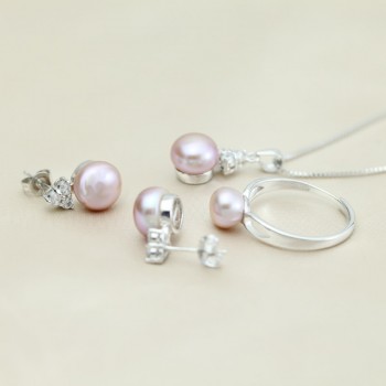 Freshwater Pearl Jewelry Sets 925 Silver Women,natural pearl jewelry 925 sterling silver jewelry girlfriend birthday best gift