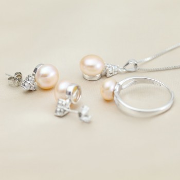 Freshwater Pearl Jewelry Sets 925 Silver Women,natural pearl jewelry 925 sterling silver jewelry girlfriend birthday best gift