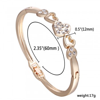 12 Styles Love Heart Bracelets Screw Bangles Women Stainless Steel Bracelet Bangle  Inlay Rhinestone Gold Silver Jewelry Gift