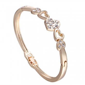 12 Styles Love Heart Bracelets Screw Bangles Women Stainless Steel Bracelet Bangle  Inlay Rhinestone Gold Silver Jewelry Gift