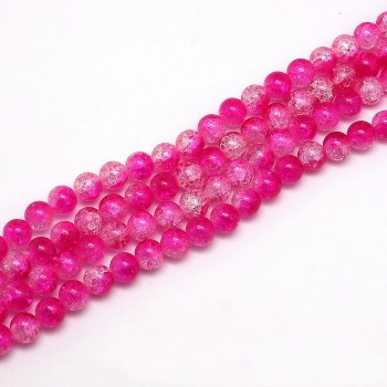 4mm/6mm/8mm/10mm Mixed Round Glass Beads Snow Cracked Quartz Crystal Beads Spacer Beads For DIY Jewelry Making 40cm/strand