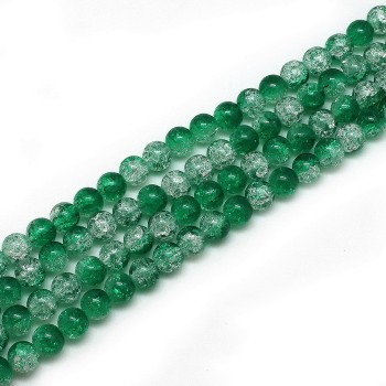 4mm/6mm/8mm/10mm Mixed Round Glass Beads Snow Cracked Quartz Crystal Beads Spacer Beads For DIY Jewelry Making 40cm/strand