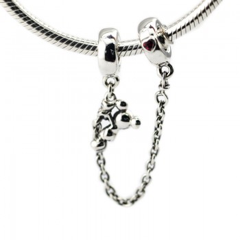 Pandulaso Mothers Day Climbing Mouse Safety Chain Fits Charms 925 Silver Original Bracelets For Woman DIY Fine Jewelry Making