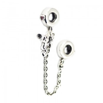 Pandulaso Mothers Day Climbing Mouse Safety Chain Fits Charms 925 Silver Original Bracelets For Woman DIY Fine Jewelry Making