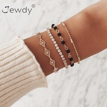 Multilayer Bohemian Handmade Pink Crystal Beads Bracelets for Women Vintage Fashion Heart Tassel Bracelet Bangles Jewelry Gifts