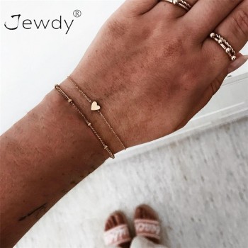 Multilayer Bohemian Handmade Pink Crystal Beads Bracelets for Women Vintage Fashion Heart Tassel Bracelet Bangles Jewelry Gifts