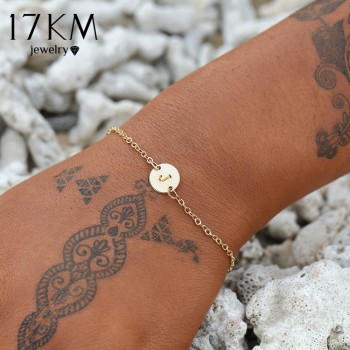 17KM Fashion Gold Color Letter Bracelet amp; Bangle For Women Simple Adjustable Name Bracelets Pulseras Mujer Jewelry Party Gifts