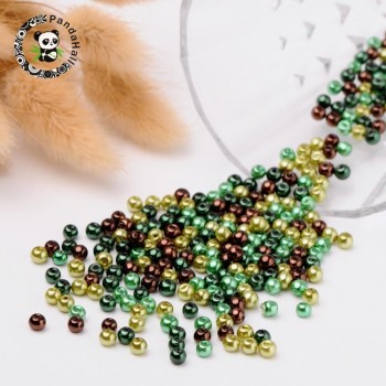 Mixed Color Pearlized Glass Pearl Beads for Jewelry Making DIY 4mm 6mm 8mm, Hole: 1mm; about 100-400pcs/bag