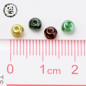 Mixed Color Pearlized Glass Pearl Beads for Jewelry Making DIY 4mm 6mm 8mm, Hole: 1mm; about 100-400pcs/bag