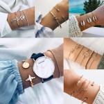 Boho Classic Arrow Knot Cuff Crystal Gem Multilayer Adjustable Open Bracelets For Women Statement Female Jewelry Drop Shipping