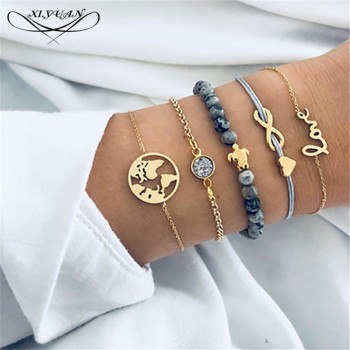 Boho Classic Arrow Knot Cuff Crystal Gem Multilayer Adjustable Open Bracelets For Women Statement Female Jewelry Drop Shipping