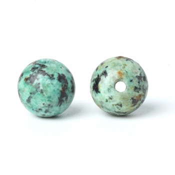 TopGoods Natural Gemstone Beads Green African Turquoise Stone Loose Rosary Beads 6/8/10mm Round Gem Stone For Bracelet Making