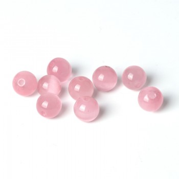 Christmas Gift Charms Opal Moonstone Pink Cats Eye Beads Round Loose Bead 6/8/10mm Quartz Birthstone for Women Bracelet Making