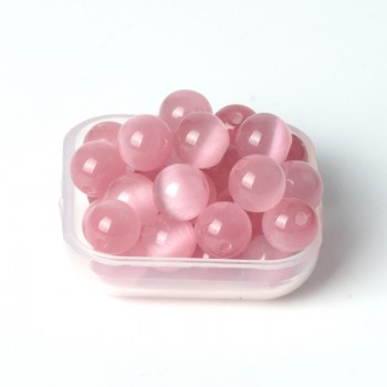 Christmas Gift Charms Opal Moonstone Pink Cats Eye Beads Round Loose Bead 6/8/10mm Quartz Birthstone for Women Bracelet Making