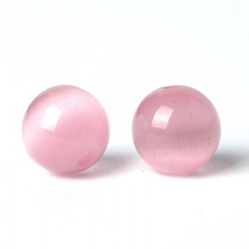 Christmas Gift Charms Opal Moonstone Pink Cats Eye Beads Round Loose Bead 6/8/10mm Quartz Birthstone for Women Bracelet Making