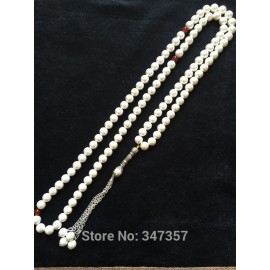 Buddhism 108 Beads  Pearl Shell Material  8mm Size Prayer Beads Islamic Muslim Tasbih Allan Misbaha Sibha Free shipping