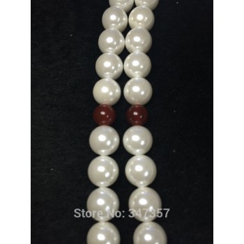 Buddhism 108 Beads  Pearl Shell Material  8mm Size Prayer Beads Islamic Muslim Tasbih Allan Misbaha Sibha Free shipping