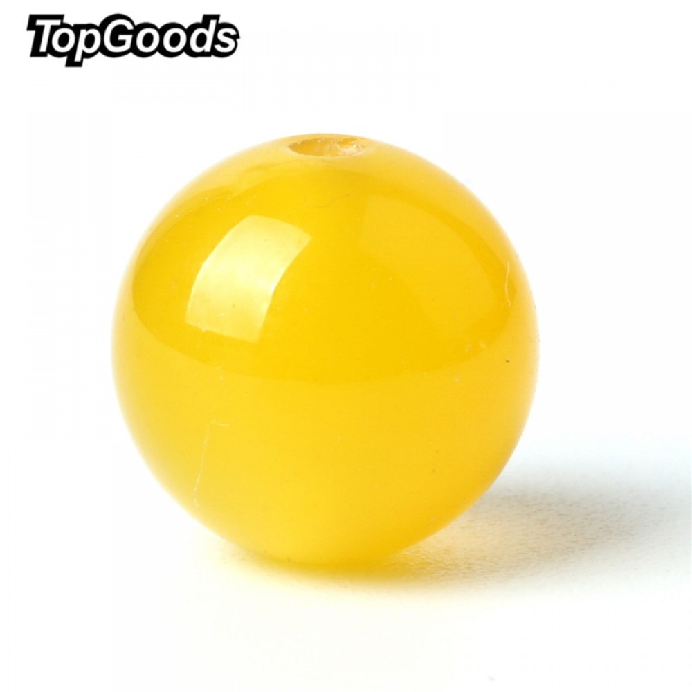 TopGoods AAA Natural Yellow Agate Beads Round Loose Onyx Bead 6/8/10mm 15 Yellowish Gemstone For DIY Fine Bracelet Jewelry