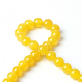 TopGoods AAA Natural Yellow Agate Beads Round Loose Onyx Bead 6/8/10mm 15 Yellowish Gemstone For DIY Fine Bracelet Jewelry