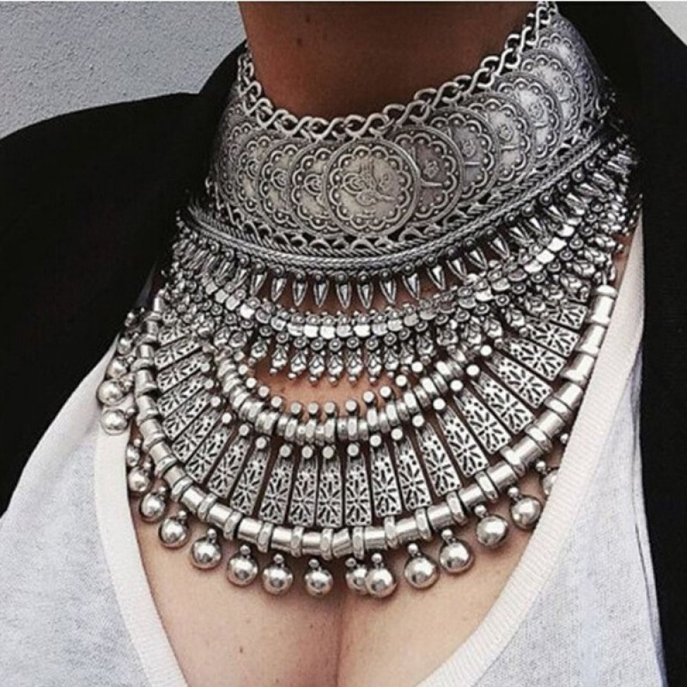 Ztech Collar Coin Necklace amp; Pendant Vintage Crystal Maxi Choker Statement Collier female Boho Big Fashion Women Jewellery Gifts
