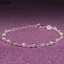 FANALA Bracelets For Women Bangle Silver Color Link Chain Cuff Charm Bracelets Jewelry Gift Bracelet Men Armbanden Voor Vrouwe