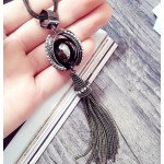 2016 New Women New Fashion All-match Sweater Chain Necklace Tassel Sweater Long Cross Pendant Necklace Accessories