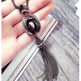 2016 New Women New Fashion All-match Sweater Chain Necklace Tassel Sweater Long Cross Pendant Necklace Accessories