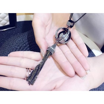 2016 New Women New Fashion All-match Sweater Chain Necklace Tassel Sweater Long Cross Pendant Necklace Accessories