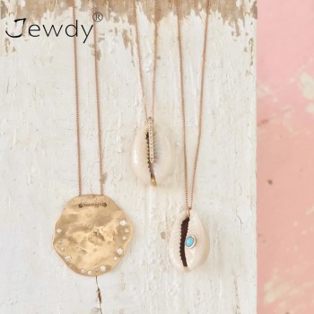 3 PCS/Set Boho Shell Pendant Necklace for Women Long Chain Round Charm Statement Choker 2019 Collares Necklace Wedding Jewelry