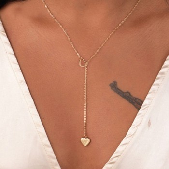 2018 Hot Beauty Charm Women Stainless Steel Heart Pendant Chain Necklace ladies girl choker collar ribbon gold Silver DROPSHIP #