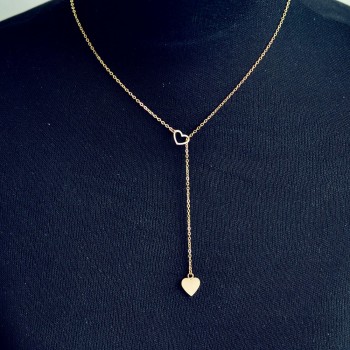 2018 Hot Beauty Charm Women Stainless Steel Heart Pendant Chain Necklace ladies girl choker collar ribbon gold Silver DROPSHIP #