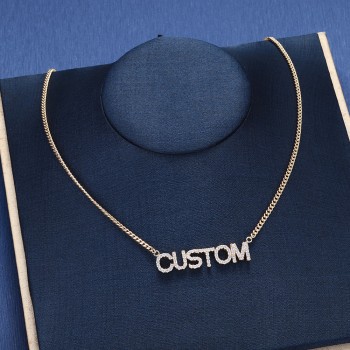 Duoying Crystal Pendant Necklace for Women Stone Chain Zirconia Necklaces Women Personalized Name Necklace NLK90