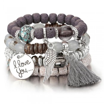 Crystal Bead Bracelets for Women Vintage Bracelet Female Jewelry Tassel Natural Stone Charms Wristband Gift pulseira feminina