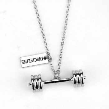 MQCHUN Fitness Gym dumbbell necklace Pendant Jewelry Bodybuilding Necklaces Men Women Sport Kettlebell Barbell Dumbbell Gift