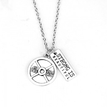 MQCHUN Fitness Gym dumbbell necklace Pendant Jewelry Bodybuilding Necklaces Men Women Sport Kettlebell Barbell Dumbbell Gift