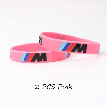 Hot Sale 2pcs Logo Engrave Fashion Bracelets Sport M Power Black Silicone Wristband BMW Club Fans M3 M5 M6 Series White Bangles